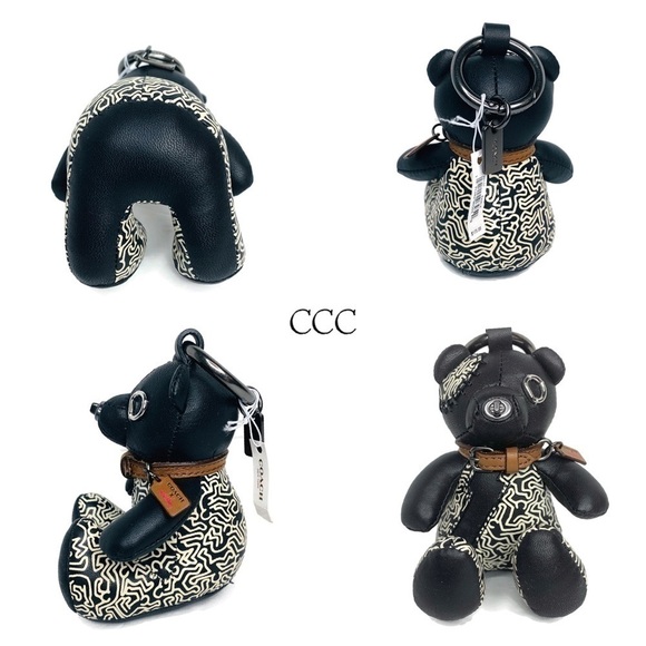 Coach Keith Haring Graffiti Bear Keychain Fob NWT - Picture 2 of 2